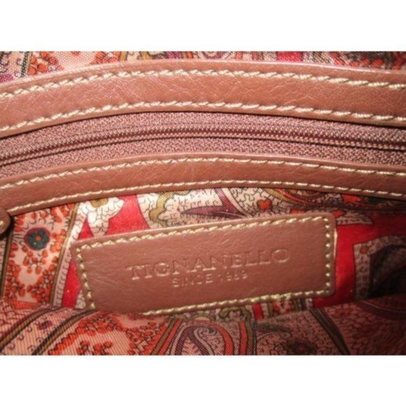 Tignanello Green Leather Croc Embossed Sectioned Tote Satchel - Picture 10 of 10